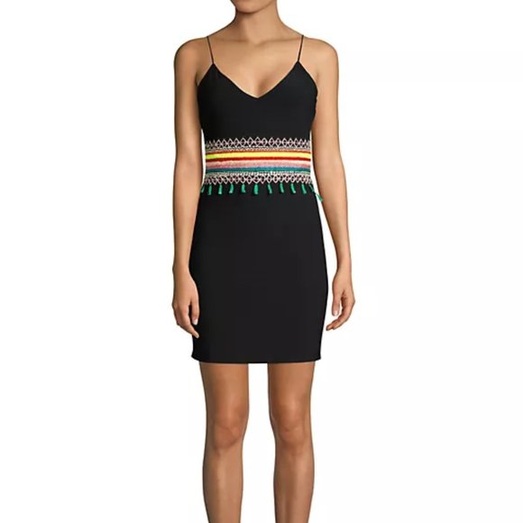 Alice + Olivia Dresses & Skirts - Alice & Olivia Loralee Embroidered Open-Back Fitted Dress